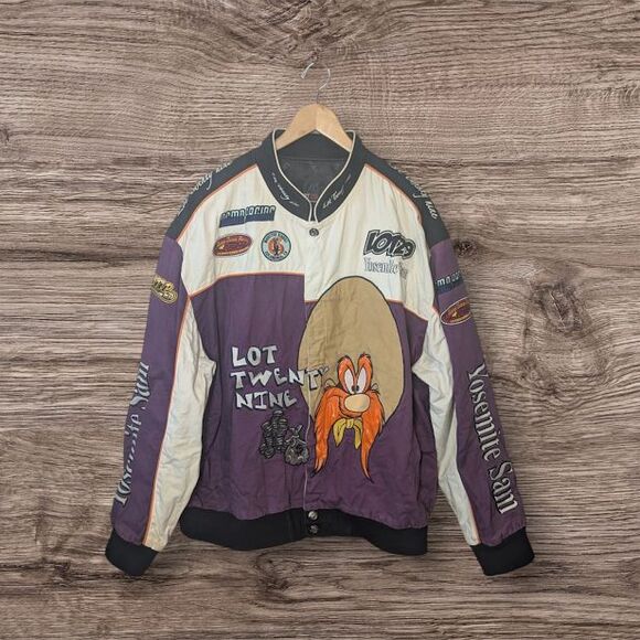 Vintage Lot 29 Looney Tunes Yosemite Sam Jacket Motorcycle Jacket Size 4X - Picture 1 of 10